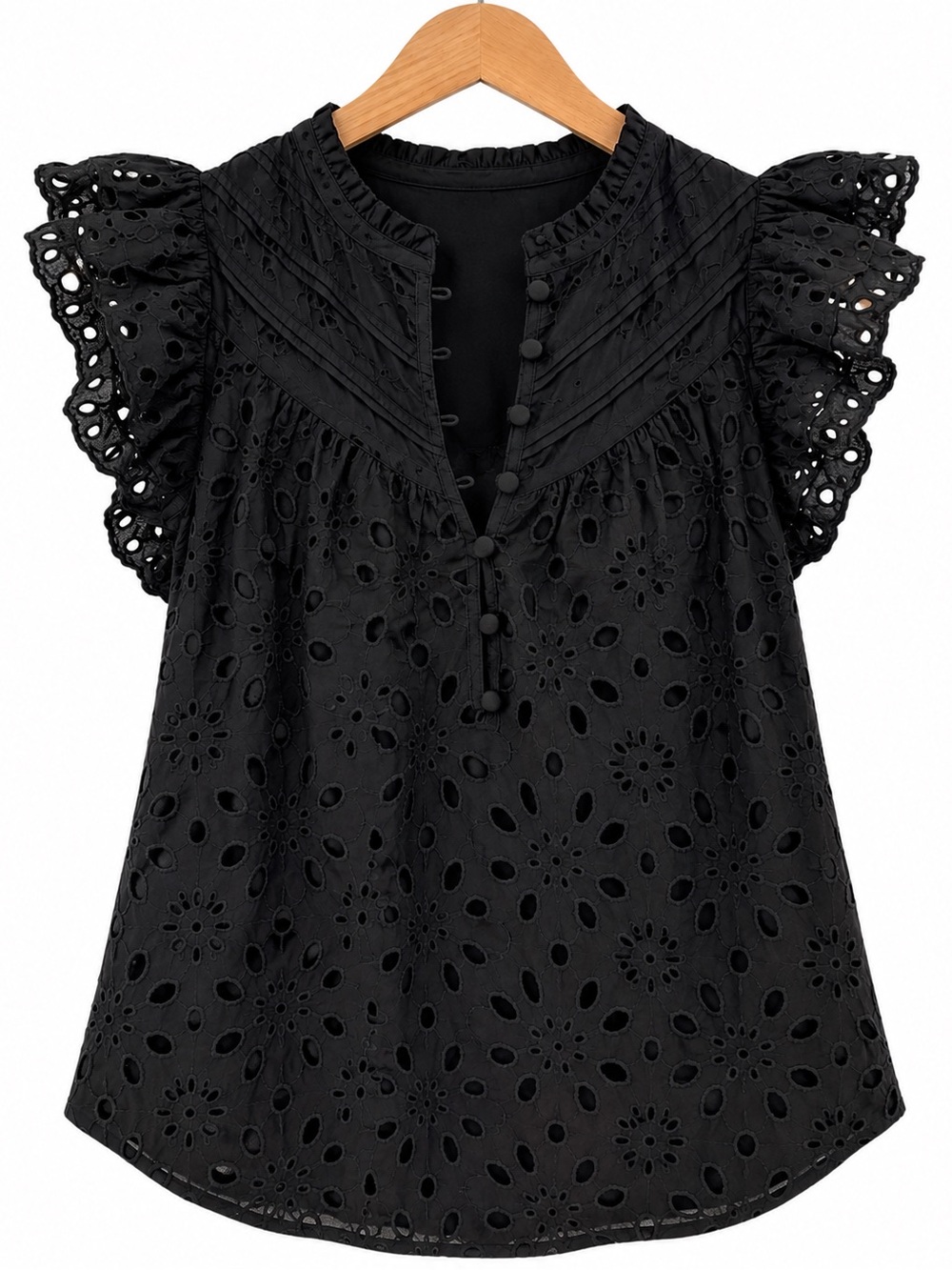 New Eyelet black top